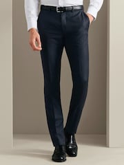 Charles Tyrwhitt Navy Blue Twill Slim Fit Italian Luxury Suit Trousers - Image 1 of 5