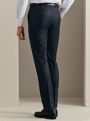 Charles Tyrwhitt Navy Blue Twill Slim Fit Italian Luxury Suit Trousers - Image 3 of 5