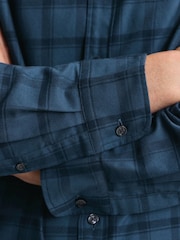 Charles Tyrwhitt Blue Slim Fit Check Brushed Flannel Classic Fit Shirt - Image 2 of 6
