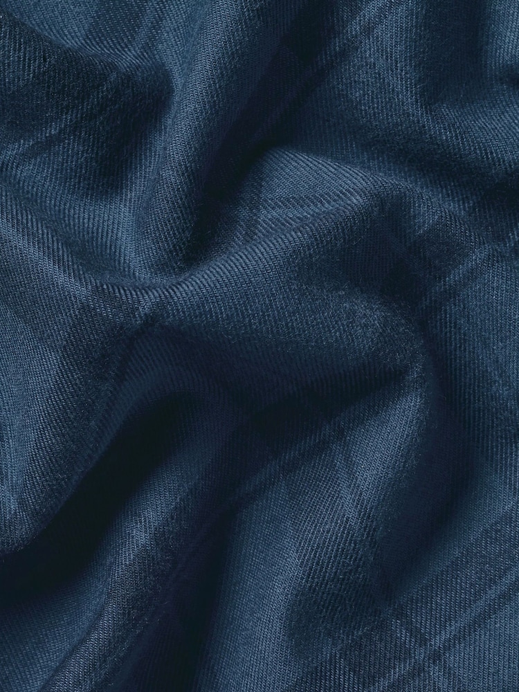 Charles Tyrwhitt Blue Slim Fit Check Brushed Flannel Classic Fit Shirt - Image 6 of 6 Charles Tyrwhitt Blue Slim Fit Check Brushed Flannel Classic Fit Shirt - Image 6 of 6