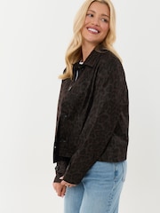Threadbare Animal Cropped Trench Coat - Image 1 of 5