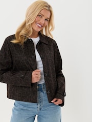Threadbare Animal Cropped Trench Coat - Image 2 of 5