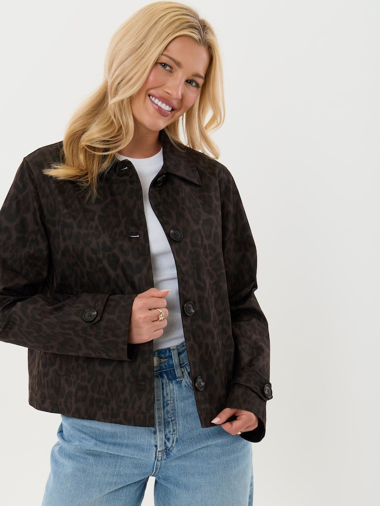 Threadbare Animal Cropped Trench Coat - Image 2 of 5