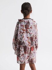 Reiss Multi Yara 4-9 yrs Floral Frill Bow Dress - Image 5 of 6