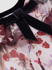 Reiss Multi Yara 4-9 yrs Floral Frill Bow Dress - Image 6 of 6