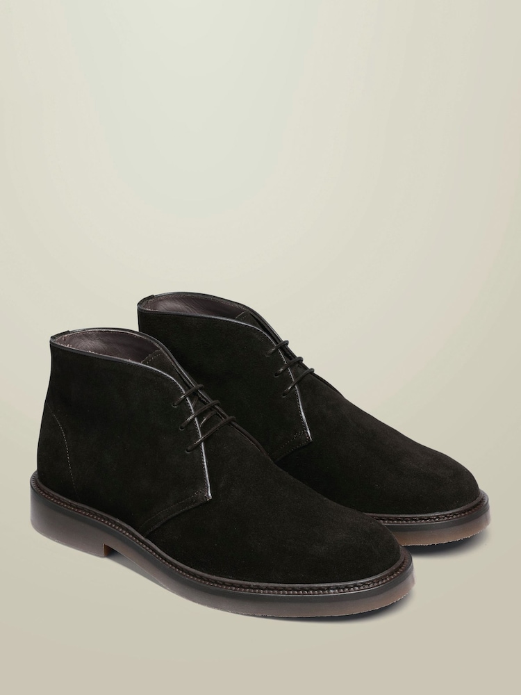 Charles Tyrwhitt Chocolate Brown Suede Chukka Boots - Image 2 of 4 Charles Tyrwhitt Chocolate Brown Suede Chukka Boots - Image 2 of 4