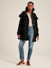 Joules Edinburgh Black Premium Waterproof Hooded Raincoat - Image 2 of 11