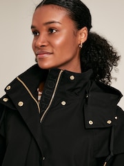 Joules Edinburgh Black Premium Waterproof Hooded Raincoat - Image 4 of 11