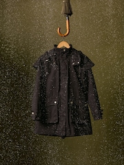 Joules Edinburgh Black Premium Waterproof Hooded Raincoat - Image 8 of 11