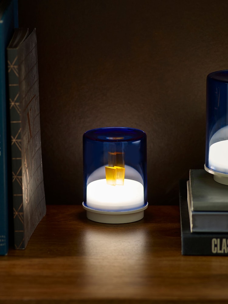 Indigo Owl Blue Small Gem Wireless Table Lamp - Image 1 of 5