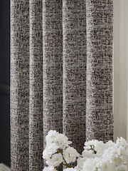 Grey Distressed Texture Eyelet Lined Curtains - Image 3 of 5