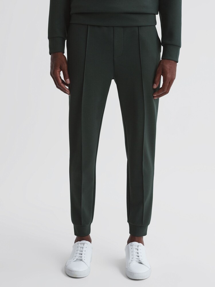 Reiss Emerald Premier Plain Interlock Jersey Drawstring Joggers - Image 1 of 4