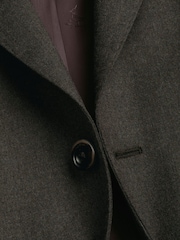 Charles Tyrwhitt Brown Mocha Flannel Slim Fit Plain Suit Jacket - Image 6 of 6