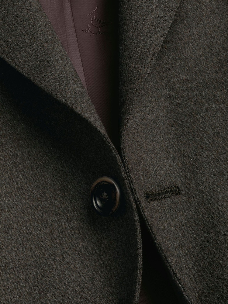 Charles Tyrwhitt Brown Mocha Flannel Slim Fit Plain Suit Jacket - Image 6 of 6 Charles Tyrwhitt Brown Mocha Flannel Slim Fit Plain Suit Jacket - Image 6 of 6