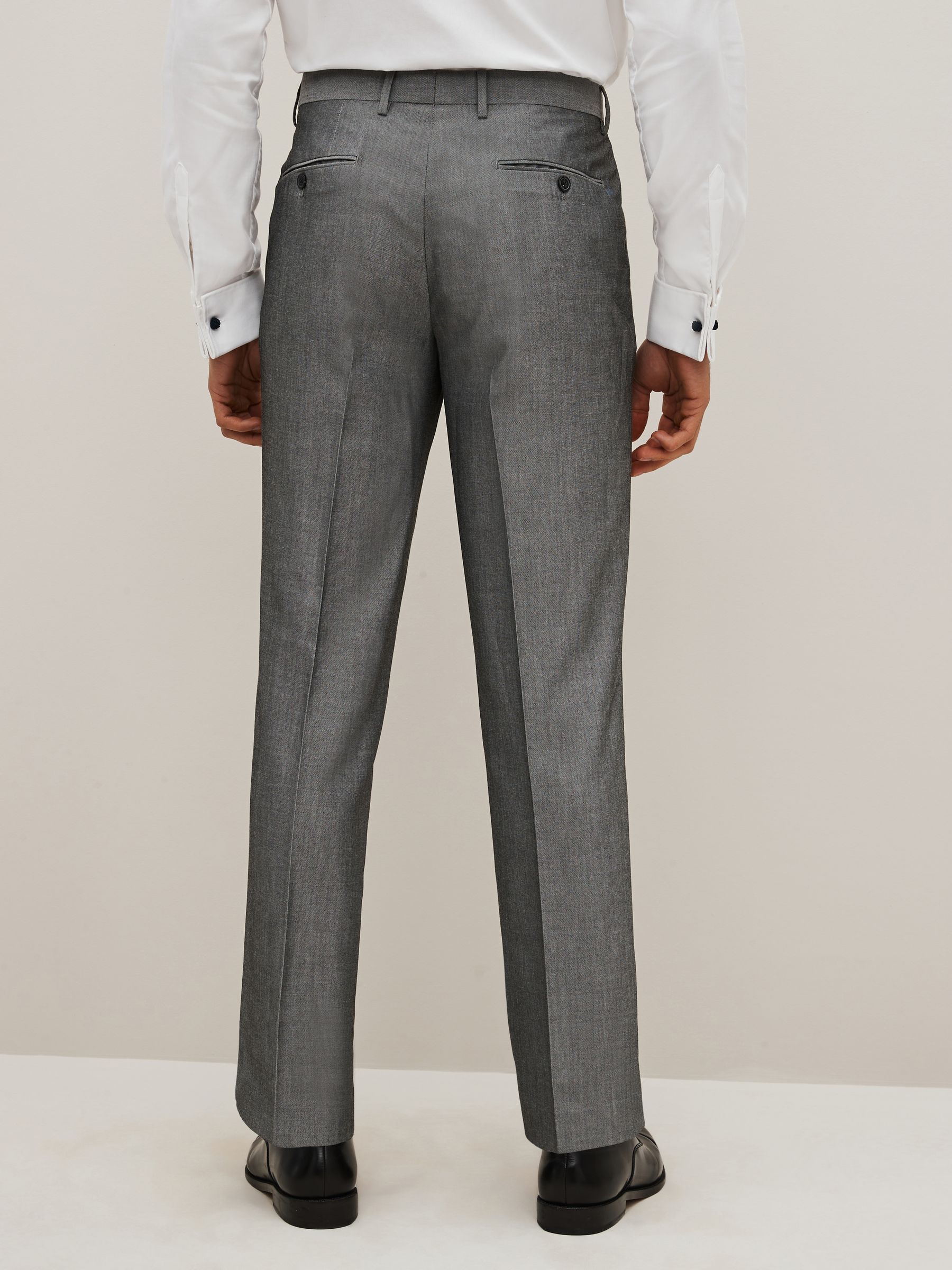Light Grey Regular Fit Suit Trousers