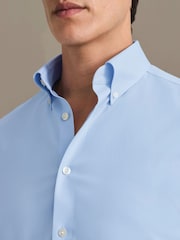 Charles Tyrwhitt Sky Blue Non-Iron Twill Button-Down Slim Fit Shirt - Image 3 of 6