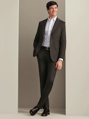 Brun - Charles Tyrwhitt Flannel Slim Fit Plain Suit Trousers - Bild 1 av 5