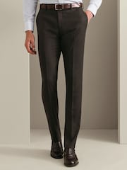 Brun - Charles Tyrwhitt Flannel Slim Fit Plain Suit Trousers - Bild 2 av 5
