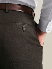 Brun - Charles Tyrwhitt Flannel Slim Fit Plain Suit Trousers - Bild 4 av 5