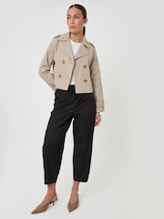 Threadbare Black Petite Curved Seam Barrel Leg Trousers - Image 1 of 5
