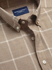 Dabisks tonis - Charles Tyrwhitt rūtainais, birstēts flaneļa krekls - Attēls 4 no 5