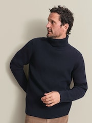 Azul marino - Suéter de cuello vuelto de merino grueso de Charles Tyrwhitt - Imagen 1 de 2