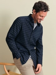 Indigo zils - Charles Tyrwhitt rūtainais, birstēts flaneļa krekls - Attēls 2 no 6