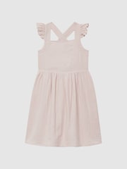 Reiss Pink Cerys 4-9 yrs Cotton Cross Back Dress - Image 2 of 6