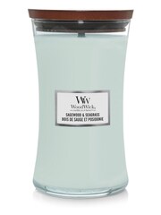 Woodwick Green Large Hourglass Scented Candle with Crackle Wick Seagrass - Image 2 of 4