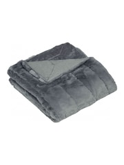 Riva Home Charcoal Empress Soft Faux Fur Throw - Image 3 of 4
