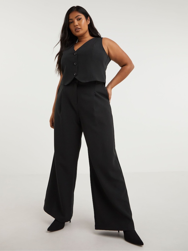 Simply Be Black Tailored Waistcoat - Image 1 of 4 Simply Be Black Tailored Waistcoat - Image 1 of 4