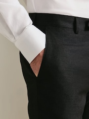 Charles Tyrwhitt Grey Twill Slim Fit Italian Luxury Suit Trousers - Image 2 of 5