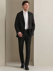Charles Tyrwhitt Grey Twill Slim Fit Italian Luxury Suit Trousers - Image 3 of 5