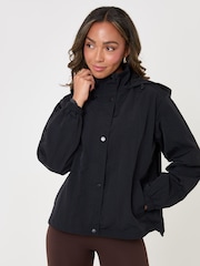 Threadbare Black Showerproof Funnel Neck Windbreaker - Image 1 of 5