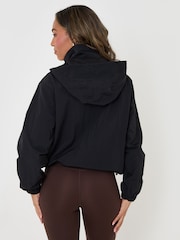 Threadbare Black Showerproof Funnel Neck Windbreaker - Image 3 of 5