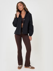 Threadbare Black Showerproof Funnel Neck Windbreaker - Image 4 of 5