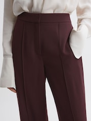Reiss Burgundy Aleah Elasticated Waist Wide Leg Trousers - Image 4 of 5