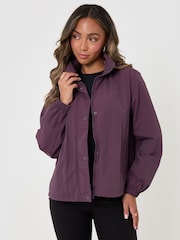 Threadbare Purple Showerproof Funnel Neck Windbreaker - Image 3 of 5