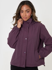 Threadbare Purple Showerproof Funnel Neck Windbreaker - Image 4 of 5