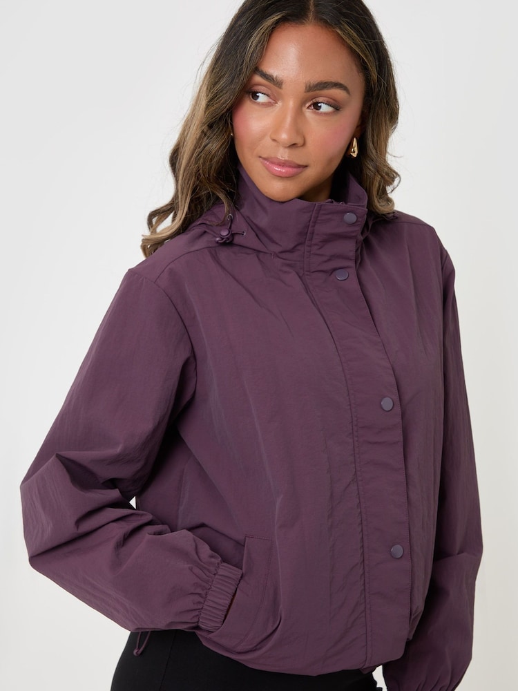Threadbare Purple Showerproof Funnel Neck Windbreaker - Image 5 of 5 Threadbare Purple Showerproof Funnel Neck Windbreaker - Image 5 of 5