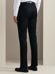 Navy Blå - Charles Tyrwhitt Flannel Slim Fit Plain Suit Trousers - Bild 4 av 5
