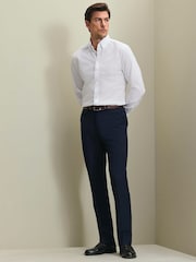 Azul marino - Pantalones de lana de alto rendimiento de corte ajustado de Charles Tyrwhitt - Imagen 3 de 6