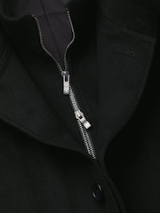 Charles Tyrwhitt Black Pure Wool Funnel Neck Overcoat - Image 6 of 6
