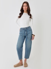 Threadbare Blue Petite Barrel Leg Jeans - Image 2 of 5
