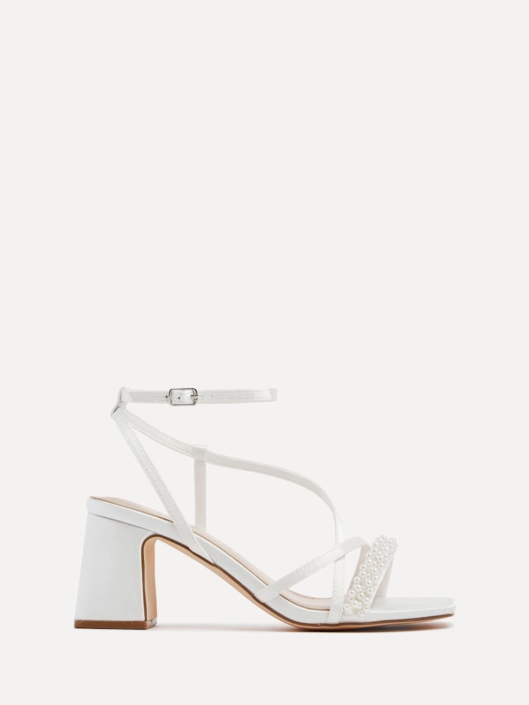 Linzi Ivory Bridal Maisie Strappy Heeled Sandals With Embellished Pearl Strap - Image 2 of 5