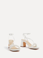 Linzi Ivory Bridal Maisie Strappy Heeled Sandals With Embellished Pearl Strap - Image 3 of 5