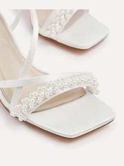 Linzi Ivory Bridal Maisie Strappy Heeled Sandals With Embellished Pearl Strap - Image 4 of 5