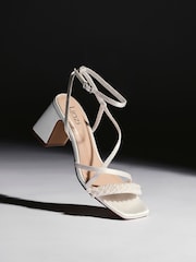 Linzi Ivory Bridal Maisie Strappy Heeled Sandals With Embellished Pearl Strap - Image 6 of 6