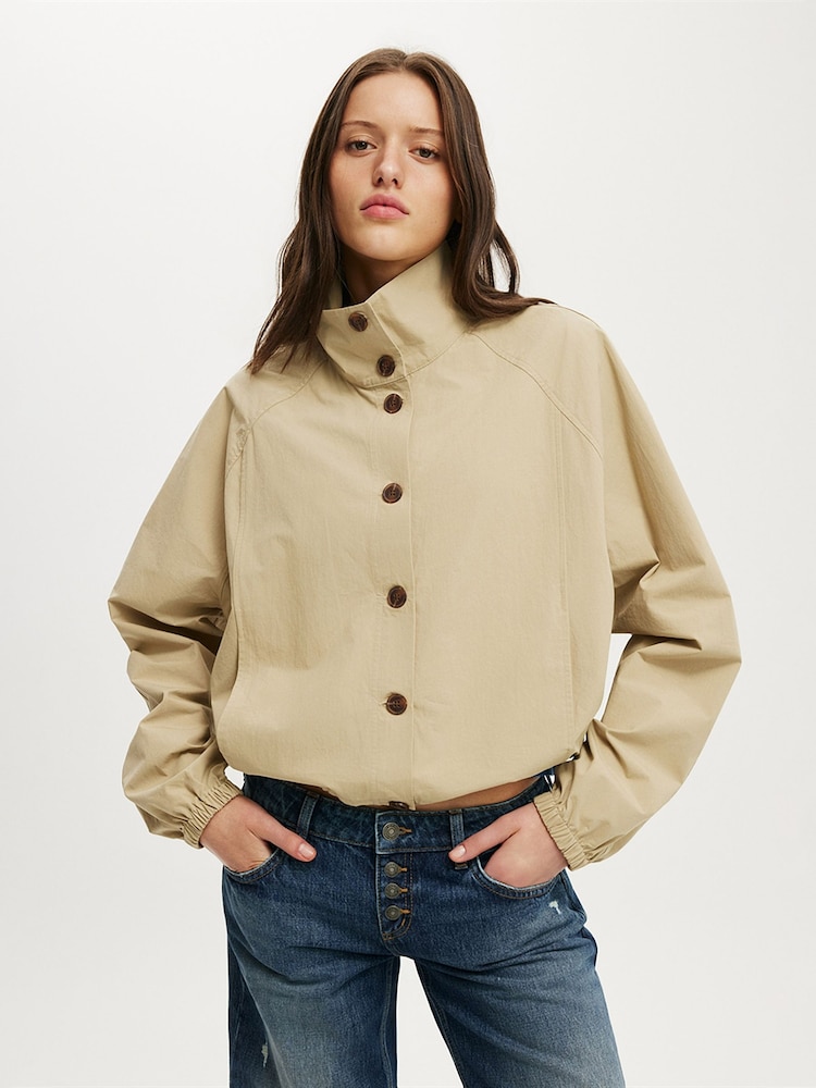 Cotton On Brown Arlen Spray Jacket - Image 1 of 4 Cotton On Brown Arlen Spray Jacket - Image 1 of 4