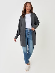 Threadbare Dark Grey Longline Knitted Cardigan - Image 3 of 4